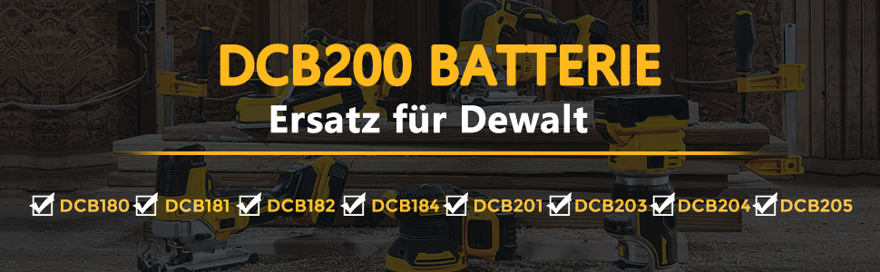 HOMEDAS DCB200 5.0Ah XR Li-ion Ersatzakku für DeWalt akku 18V