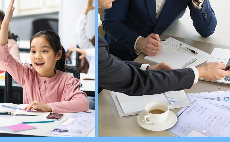 a collage of people working at a desk