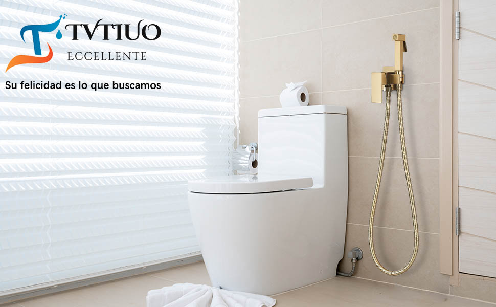 TVTIUO Juego Ducha Higienica para WC, Grifo Bidet para WC de Mano
