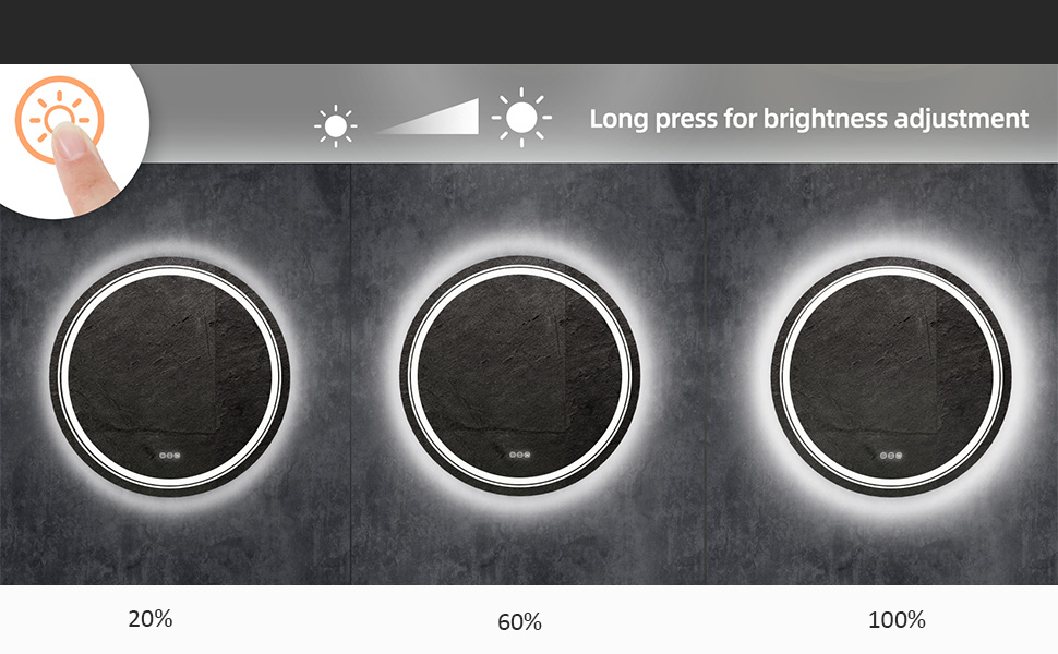 illuminated led bathroom mirror with anti-fog