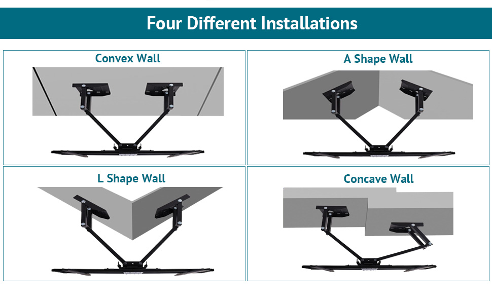 Support mural inclinable pivotant pour TV