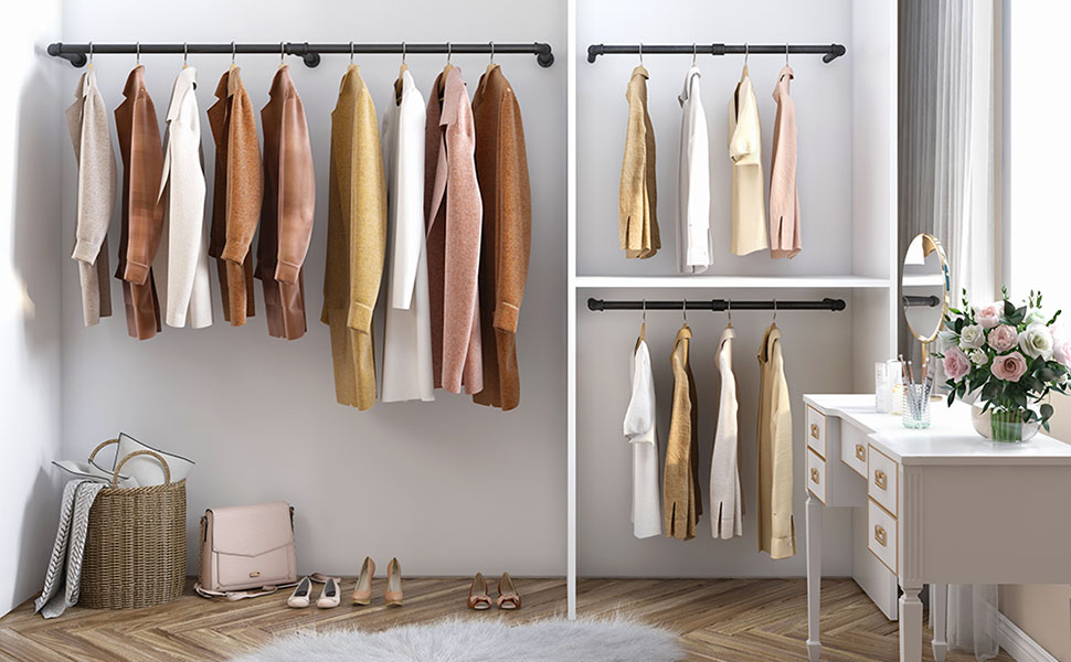 Wandmontierte abnehmbare Retro-Kleiderstange aus Metall