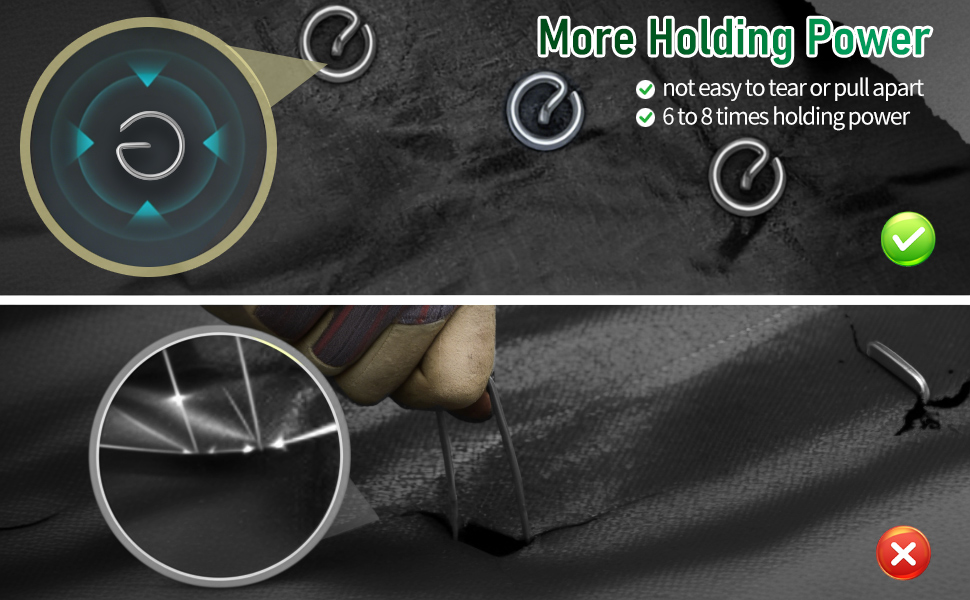 Text reads 'More Holding Power'. Technical diagram showing circular interface elements and arrows on dark background with textured surface.