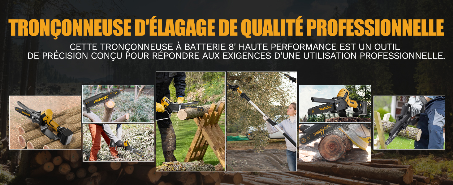 Tronçonneuse à batterie professionnelle pour la ferme