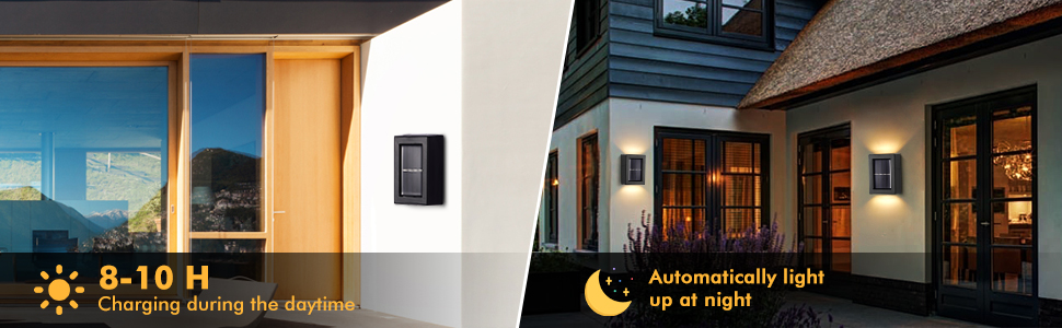 La luz solar para jardín se puede encontrar en 6-8 Stunden Aufladen 8-10 Stunden lang hell sein