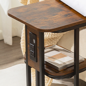 Side Table with Charging Station