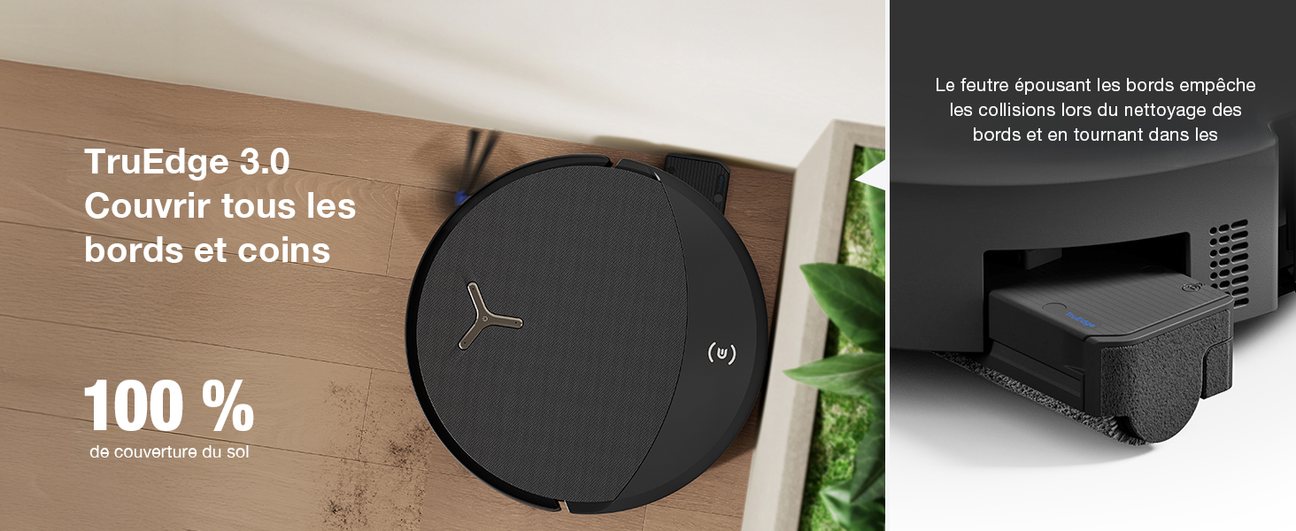 Le texte indique « Image 6 » et « TruEdge 3.0 ». Plans de produits montrant une surface texturée noire ou un tapis avec différents angles montrant les bords et les coins.