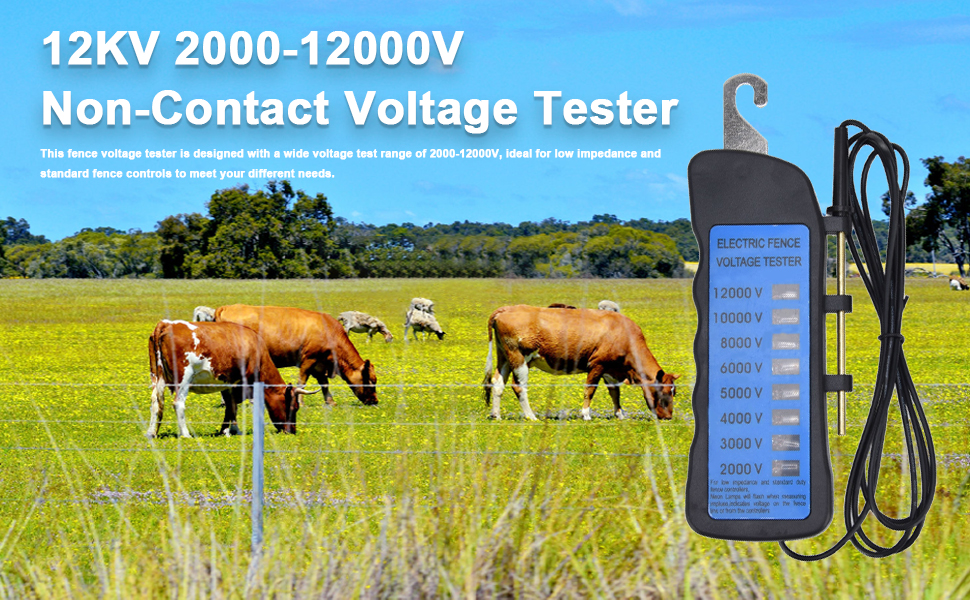 Tester Di Tensione Per Recinzione Elettrica 12kV – Lampade Al Neon Con 8 Indicatori Luminosi, Impermeabile, Per Agricoltura E Bestiame