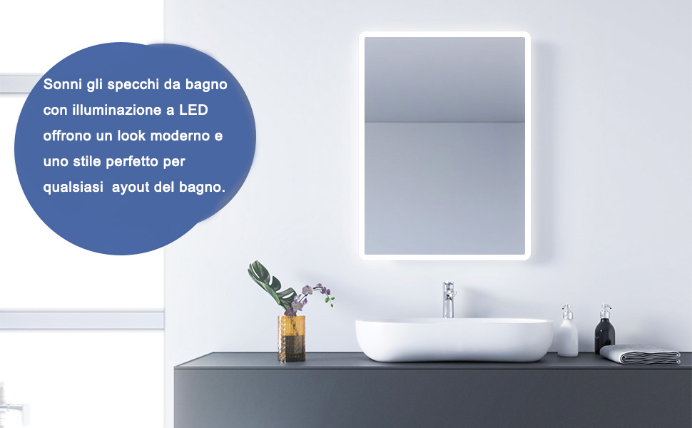 Specchio da Bagno Illuminato a LED