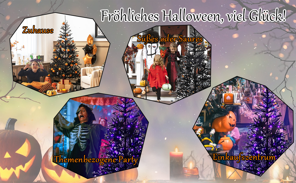 Tannenbaum Schwarz für Halloween und Weihnachten