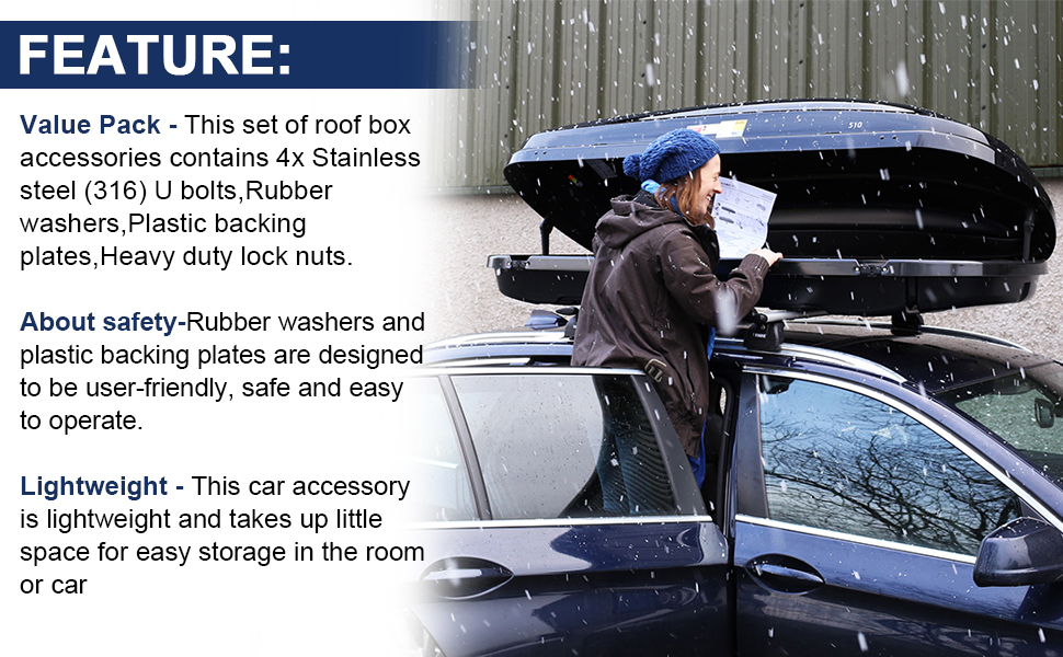 4 pcs mounting u bracket roof box