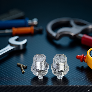 Close-up product shots showing LED light bulbs or components in an automotive setting against dark background, with various angles displaying illumination patterns.