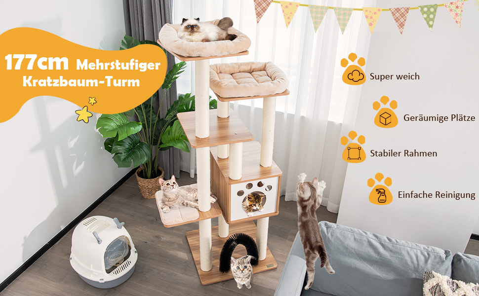 Kratzbaum Katzenbaum Katzenkratzbaum Holz Katzen Katzenmöbel