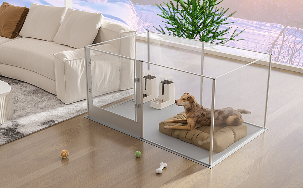 BingoPaw Recinto Box Parto per cani XL Recinto Sala Parto per Cuccioli Cane Acrilico Trasparente
