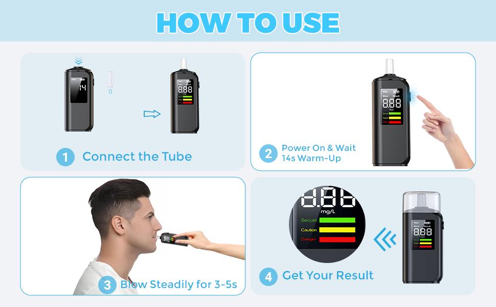 Text reads 'HOW TO USE'. Instructional diagram showing step-by-step usage guide with device icons and directional arrows indicating proper operation sequence.