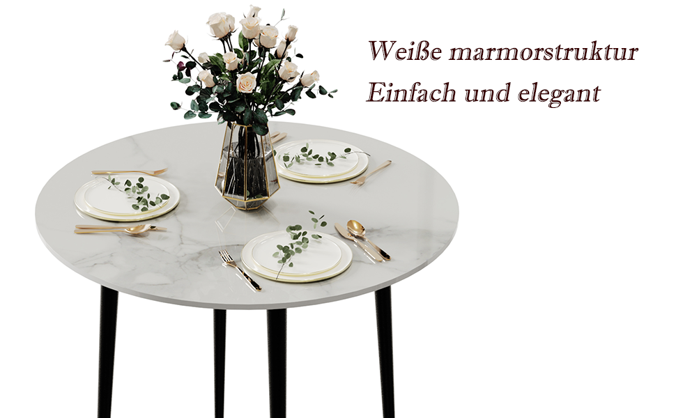 marmor esszimmertisch rund weiß