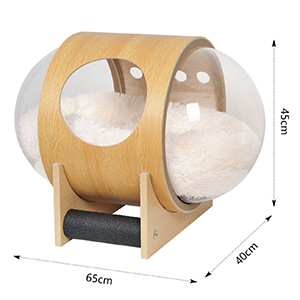 Capsule Cat House Indoor, Cat Bed Cat Cave Made of MDF and Acrylic Glass, Dog Bed Pet Bed