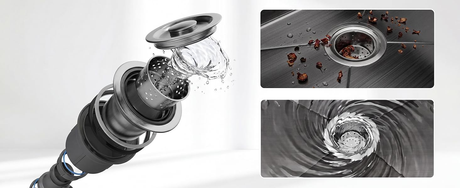 Présentoir de produits à panneaux multiples présentant un dispositif cylindrique à texture nervurée et des composants mécaniques sous différents angles, avec des photos détaillées en spirale et une finition industrielle foncée.