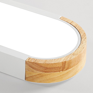 plafonnier led bois et blanc