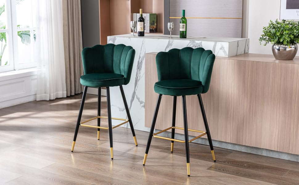 WOODEN BAR STOOLS SET OF 2