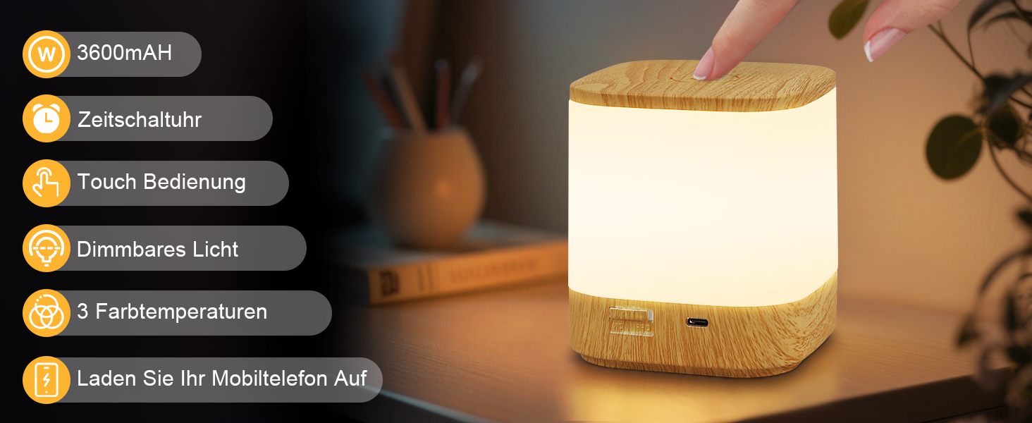 nachttischlampe touch dimmbar