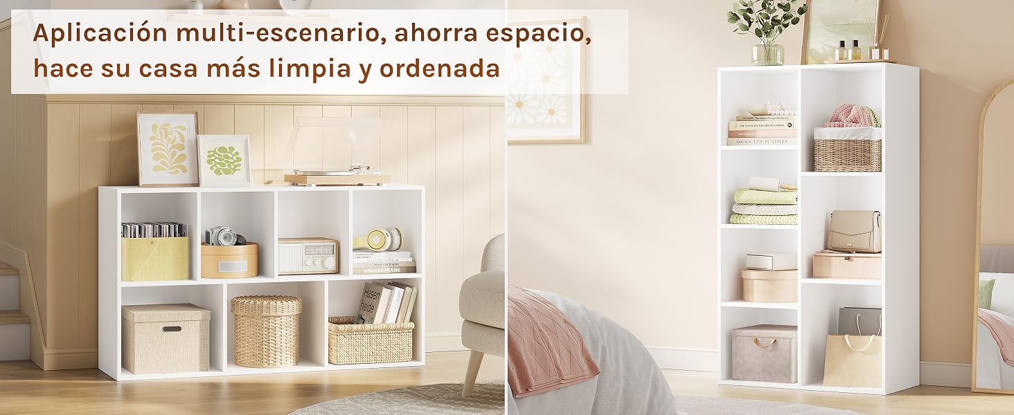 un dormitorio con un estante blanco y una silla blanca.