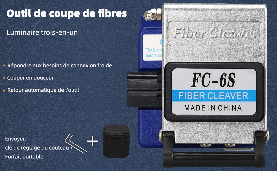 Couperet de fibre optique FC-6S FTTH, outil de coupe de fibre de connexion
