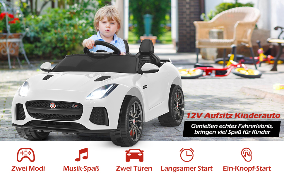 12V kinderauto elektro mit 2,4G-Fernbedienung elektroauto kinder auto kinderfahrzeug Musik Hupe