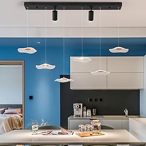 Siittoo Modern Pendant Lighting, Dimmable LED Modern Chandelier Kitchen Island Light Fixture 
