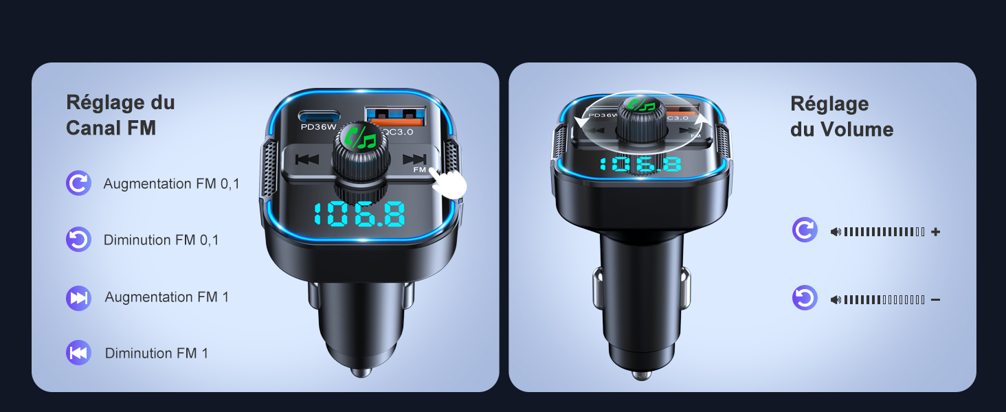 transmetteur bluetooth voiture chargeur emetteur prise allume cigare kit main libre bluetooth voitur