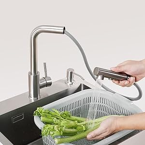robinet cuisine avec douchette inox