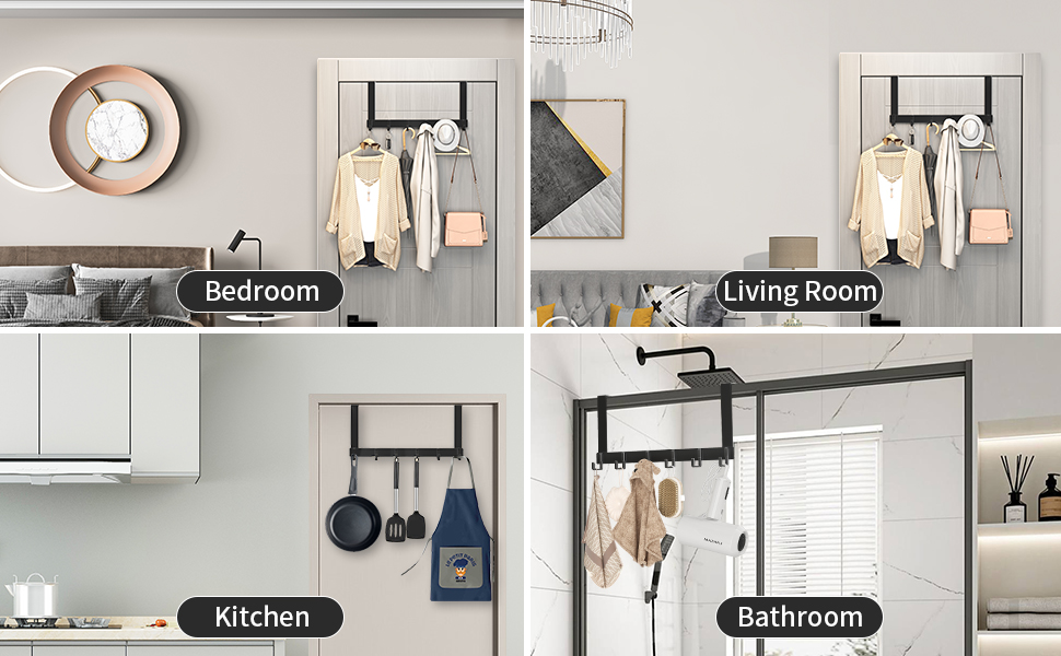 Door hanger for bedroom, towel hook for bathroom doors