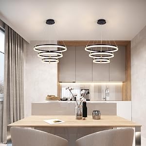 Siittoo Modern Crystal Chandelier Light Fixture, Dimmable LED Acrylic Chandelier Pendant Lighting