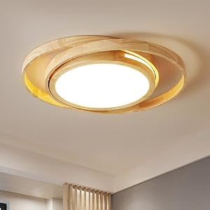 Lámpara de techo LED de madera