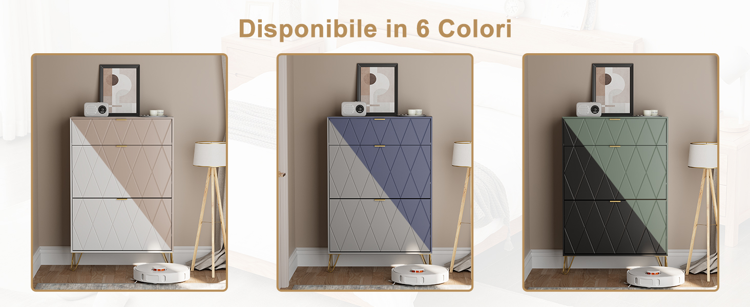Il testo dice 'Disponibile in 6 Colori'. Visualizzazione di quaderni o agende in diverse varianti di colore, mostrati in stile flat lay.
