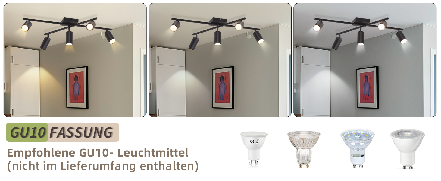 deckenstrahler schwarz gu10