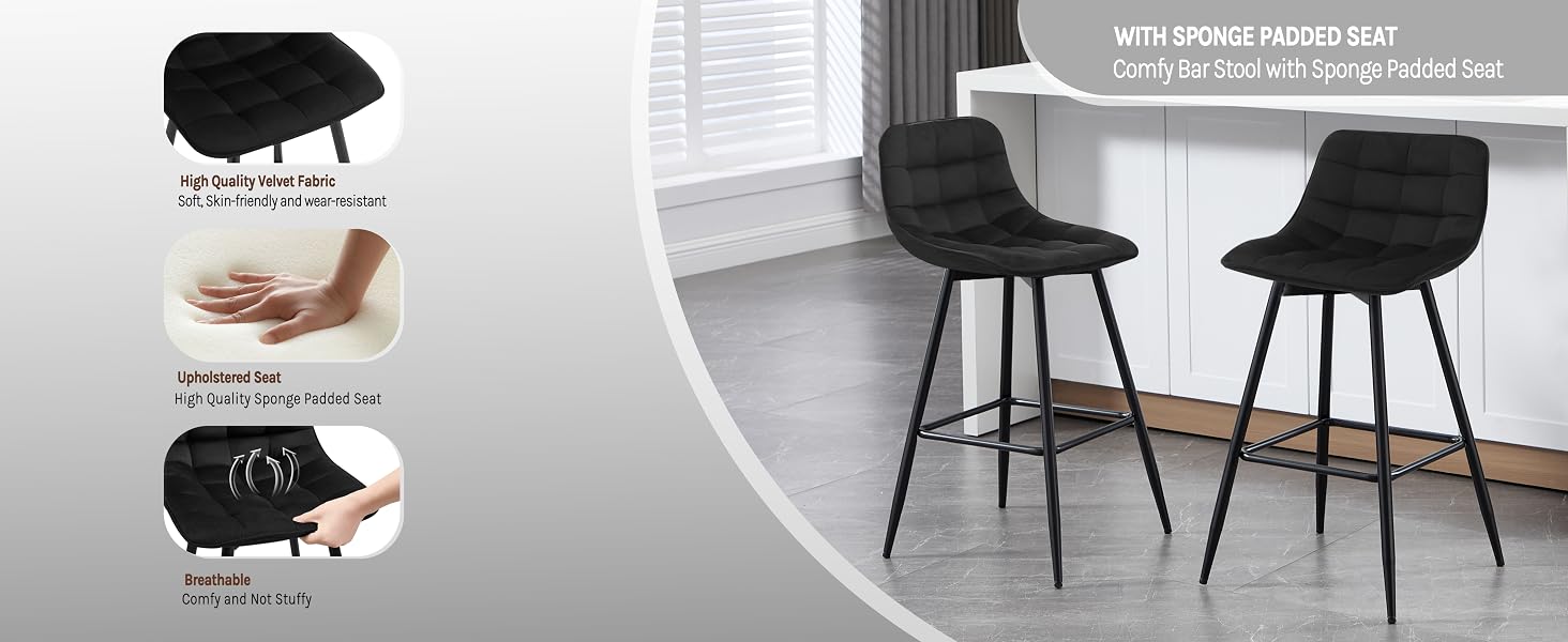 a black bar stool with a white counter and a white counter.