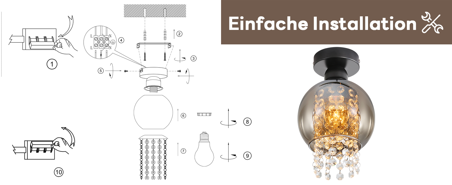 deckenlampe kristall