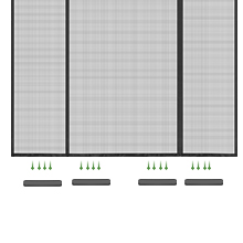 Graphique à barres simple ou graphique avec barres verticales en niveaux de gris, montrant les échelles de mesure ci-dessous.