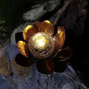 Décor De Fleur De Lotus Avec Globe En Verre Craquelé