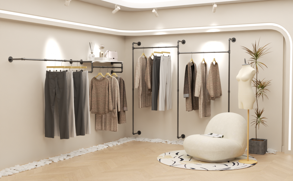 Kit Tubo Per Armadio Silk, 1,15 M, Verniciato Nero, Alluminio E Tecnoplastica 7070014 Emuca Online - Foto 9