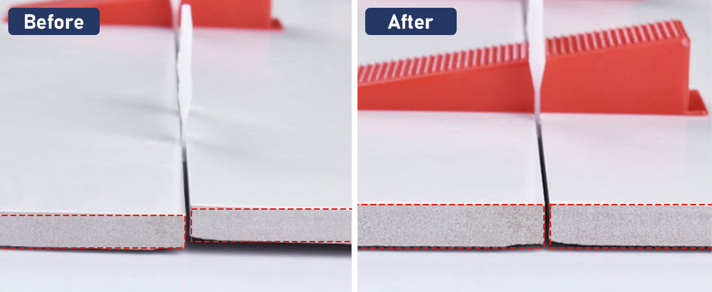 Images avant et après illustrant l'effet d'un produit sur les bords du tissu. L'image « après » montre un bord plus net et scellé que le bord « avant » effiloché