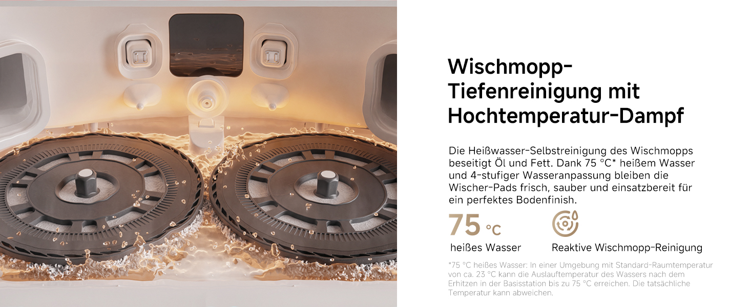 Wischmopp-Tiefenreinigung mit Hochtemperatur-Dampf