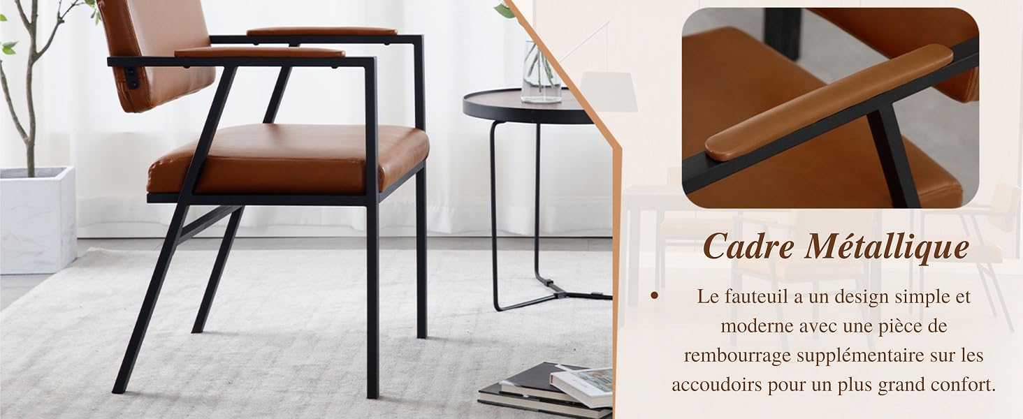 Chaise de Salle à Manger en cuir pu