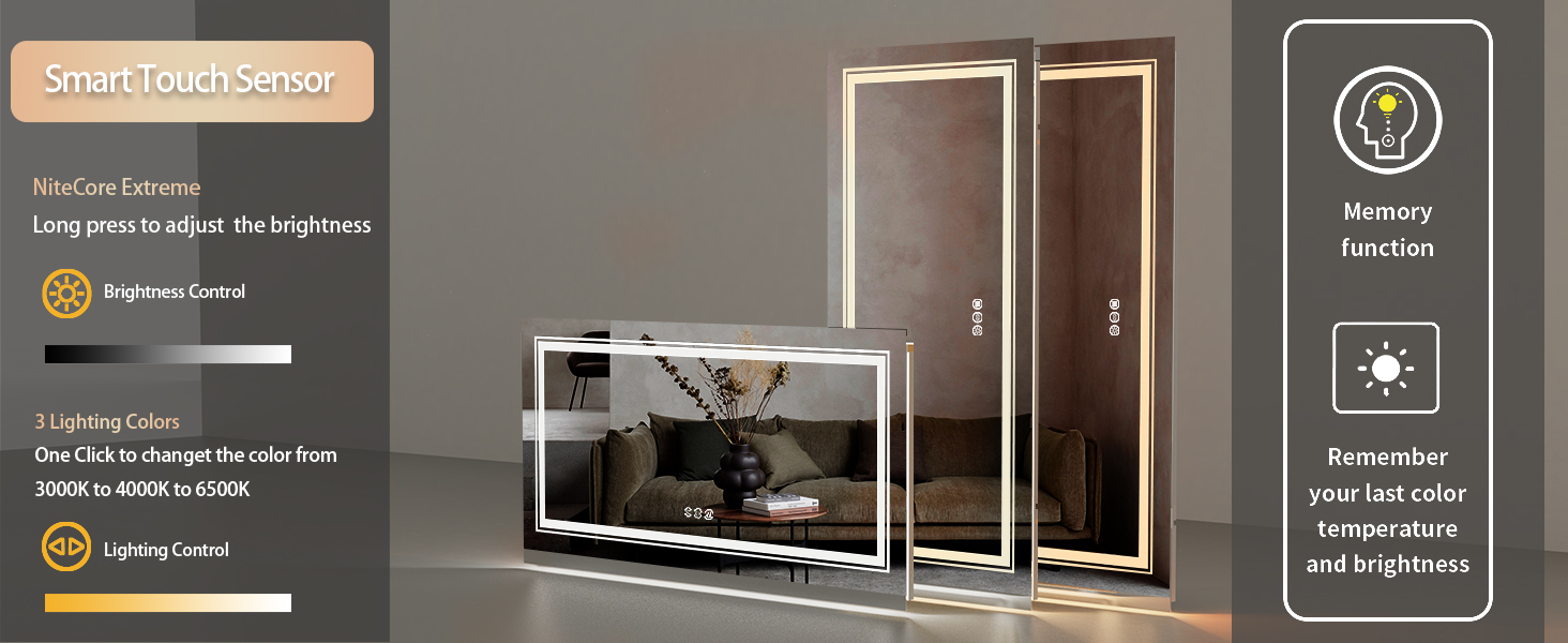 LUVODI specchio smart specchio bagno led specchio led bagno specchio retroilluminato bagno touch