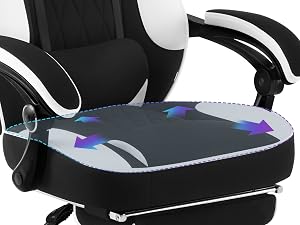 WOLTU Silla Gaming Ergonómica, Silla de Oficina Giratoria con Reposabrazos y Soporte Lumbar