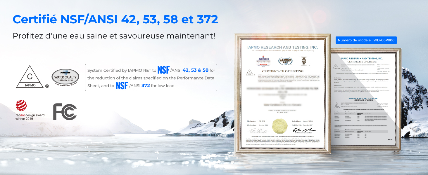 Le texte indique « Certifié NDS/AHJ 42, 53, 55 et 372 ».
[SENTENCE 2] Série de documents de certification technique et de diagrammes de conformité.