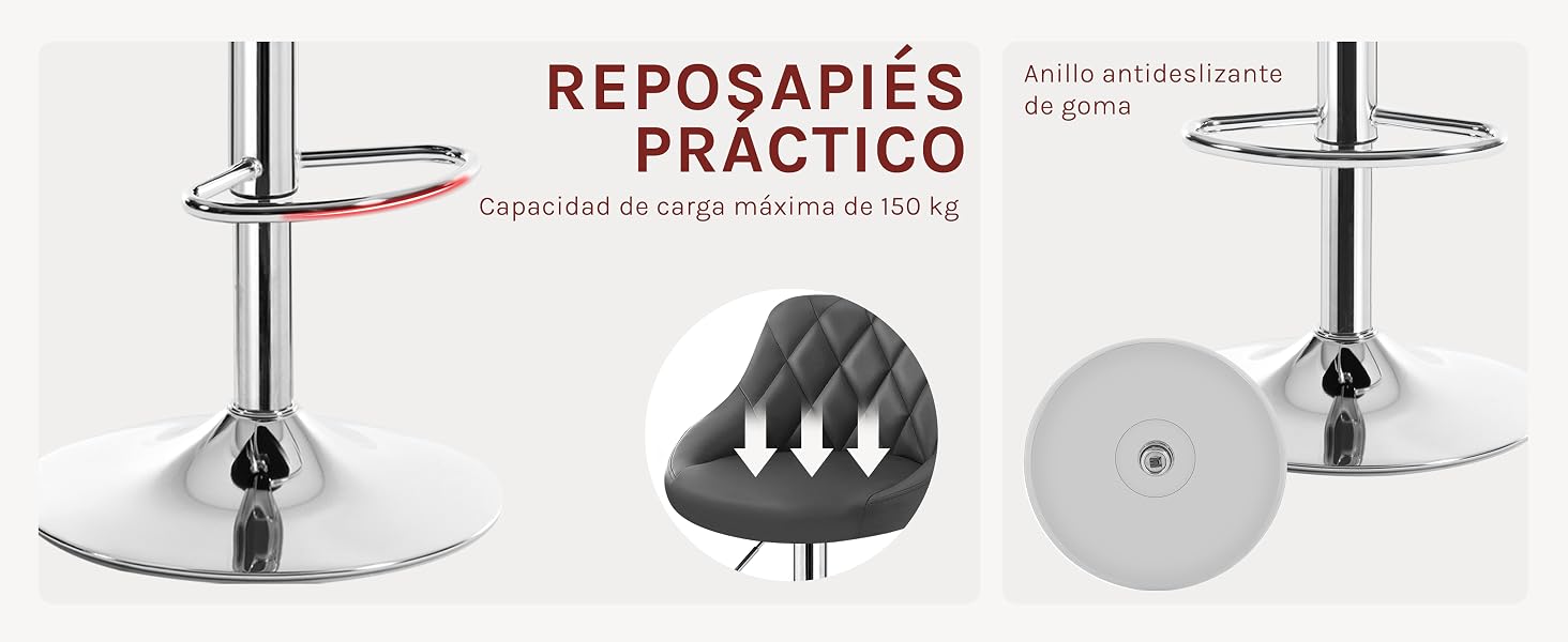 con reposapiés circular y base redonda.