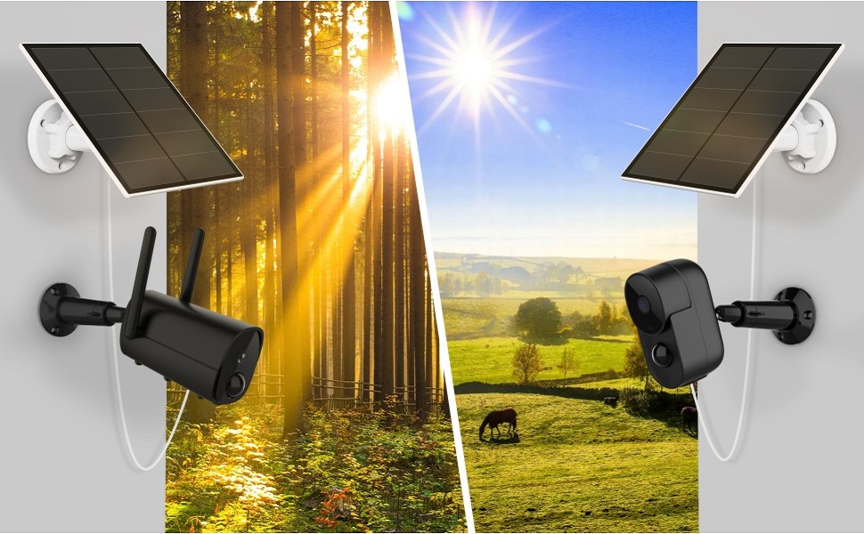 Panneaux solaires pour caméras de sécurité extérieures sans fil