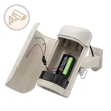 Camera de Vidéosurveillance Factice CCTV Réaliste LED Clignotante Extérieur Intérieur Zoom Intérieur